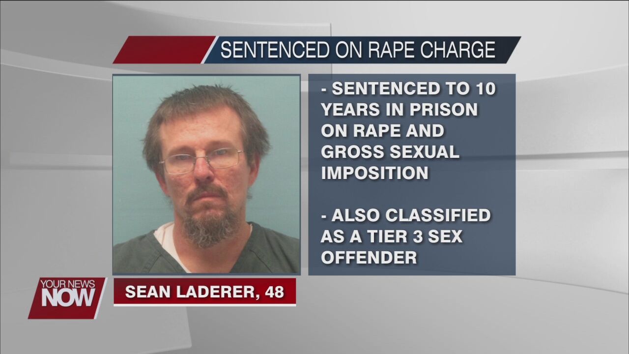 Auglaize man get 10 years in prison on a rape case from 2 years ago